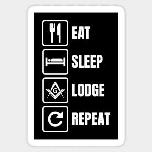 Eat Sleep Lodge Repeat Masonic Freemason Magnet